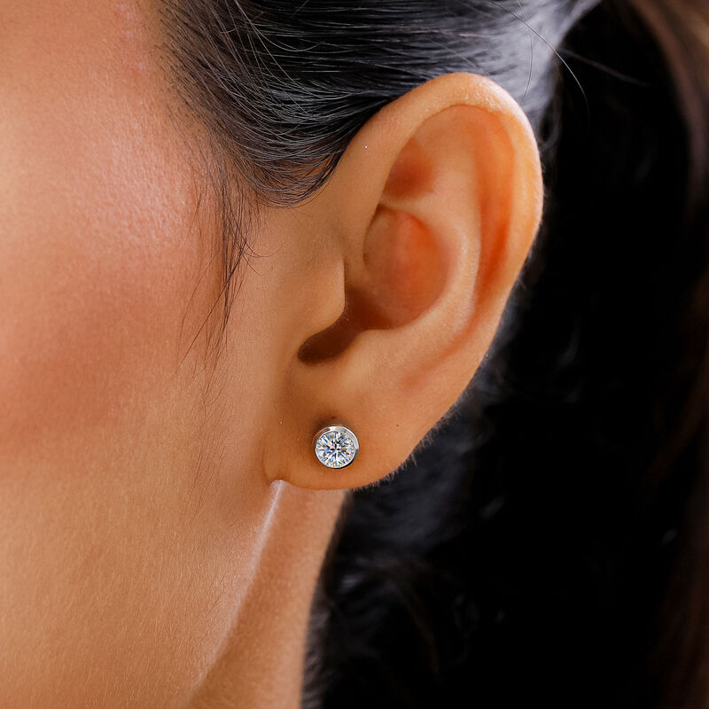 Moissanit Ohrstecker 925 Silber platiniert ca. 0,88 ct | SHOPLC