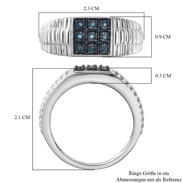 MÜNCHEN CLOSE OUT - D'Joy Blauer Diamant Ring 925 Silber rhodiniert (Größe 20.00) image number 7