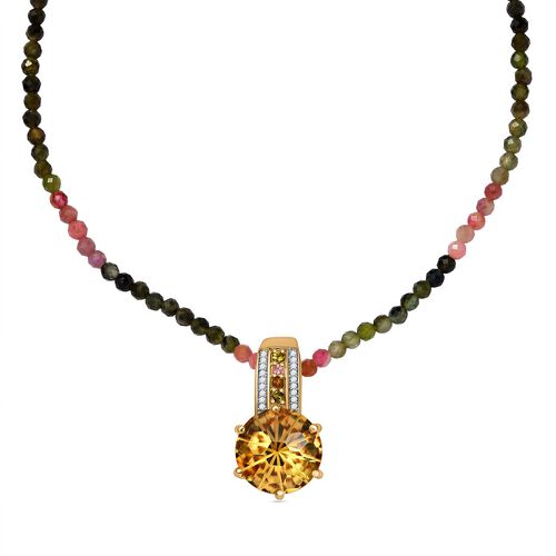 Citrin, mehrfarbiger Turmalin und Zirkon-Anhänger mit 50cm Kette - 45,37 ct. image number 0