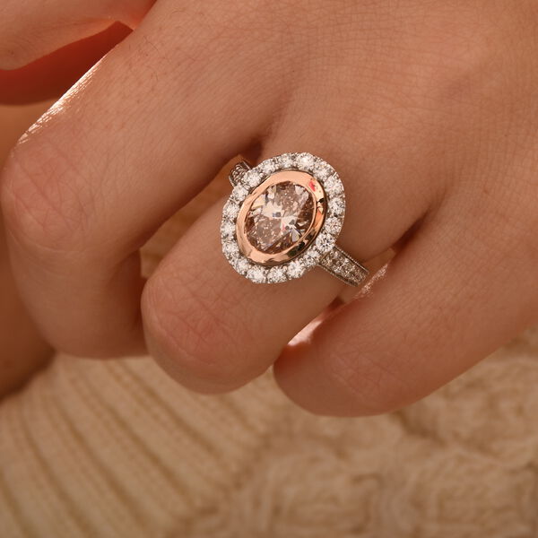 LUXURIANT VS rosa und VS-EF wei&szlig;er Labor Diamant Ring in 585 Wei&szlig;- und Ros&eacute;gold - 2,75 ct. image number 3