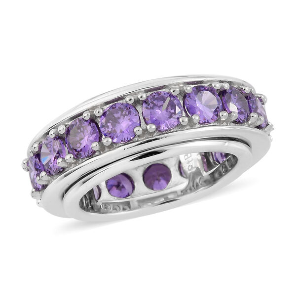Amethyst Zirkonia-Ring, reines Messing (Gr&ouml;&szlig;e 16.00) ca. 7,36 ct image number 4