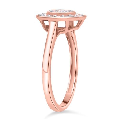 Lab Grown Diamant SI Ring 925 Silber 750 Roségold Vermeil (Größe 17.00) ca. 0,53 ct image number 4