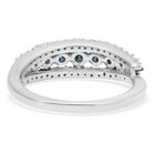 Blauer und Weißer Diamant Ring 925 Silber platiniert (Größe 16.00) ca. 0,50 ct image number 4