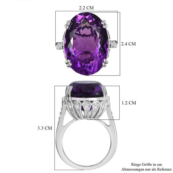 Afrikanischer Amethyst und Zirkon Ring - 24,74 ct. image number 7
