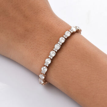 D&rsquo;Joy Moissanit Armband, 925 Silber 750 Ros&eacute;gold Vermeil