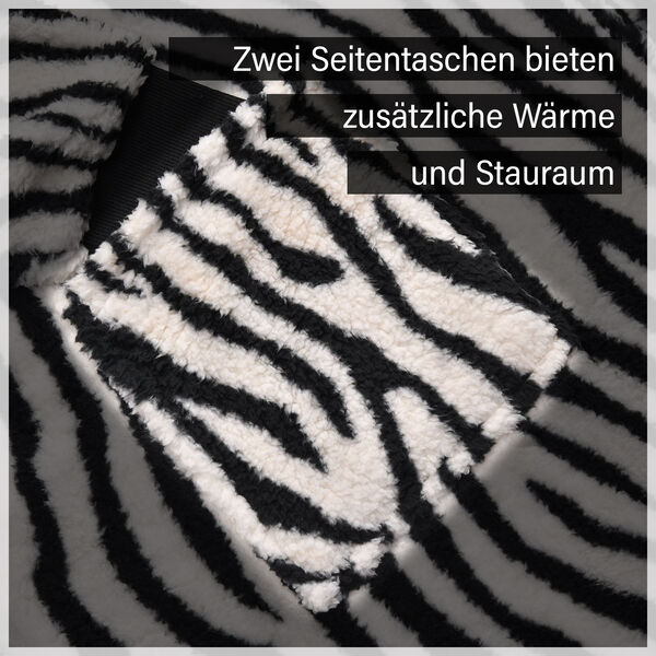 Hoodie mit Kapuze im Zebra-Muster, Weiß und schwarz image number 9