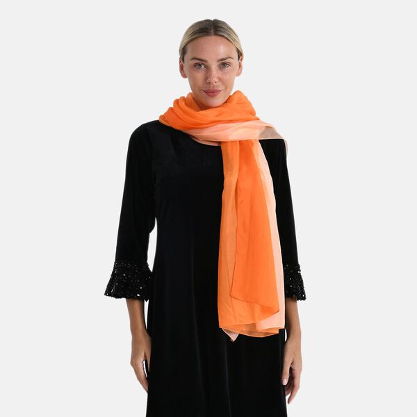  LA MAREY signature 100% silk scarf108*110cmweight:40gcolor:orangeMaterial:100% Mulberry silk image number 4