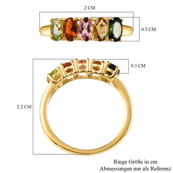 Natürlicher Mehrfach-Turmalin-Ring - 1,12 ct. image number 7