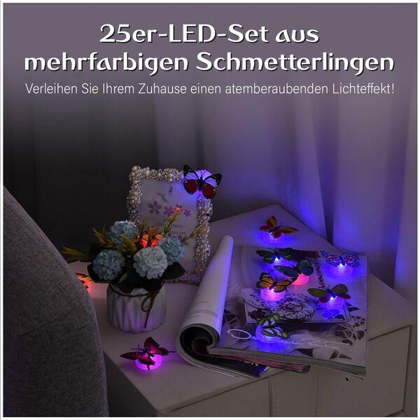25er LED-Set aus mehrfarbigen Schmetterlingen image number 10