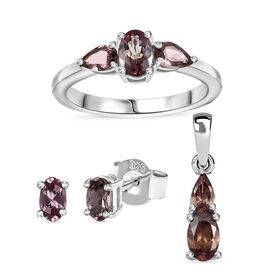 AA Bekily Farbwechsel Granat Schmuckset - 2,79 ct.