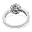 AA Tansanit Ring 925 Silber Platin-Überzug image number 4