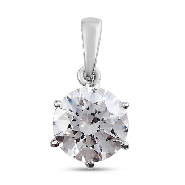 LUSTRO STELLA Hergestellt mit ZIRKONIA Solit&auml;r Anh&auml;nger 925 Silber Platin-&Uuml;berzug image number 0