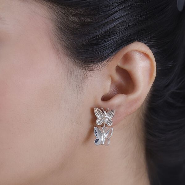 Schmetterlings-Ohrringe im Designer-Stil image number 3