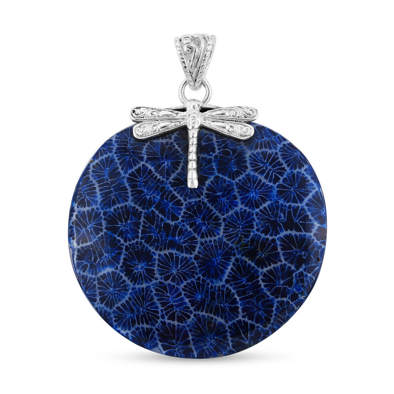 Royal Bali Kollektion - blauer Korallen-Anhänger, 925 Silber image number 0