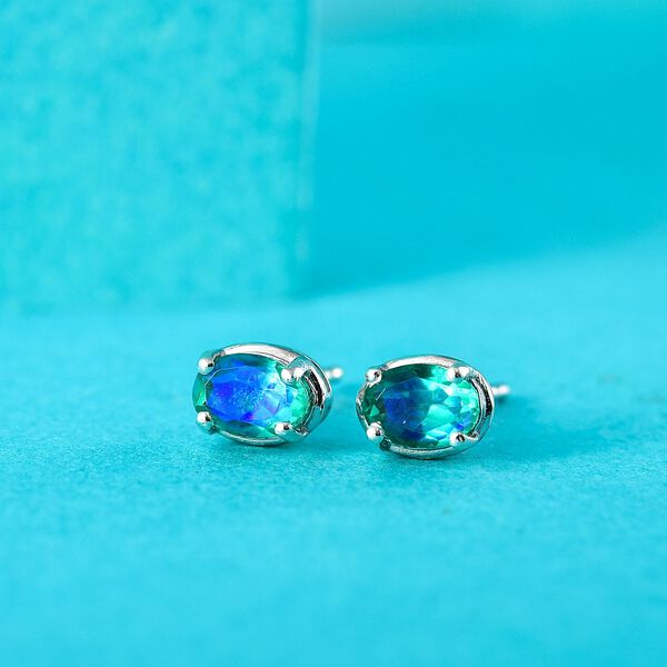 Pfau Triplett Quarz Ohrringe, 925 Silber platiniert - 1,11 ct. image number 2