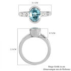 Blauer und Weißer Zirkon Ring 925 Silber platiniert  ca. 3,14 ct image number 6