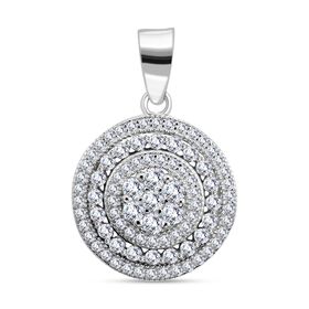 LUSTRO STELLA -Weißer Zirkonia Anhänger 925 Silber rhodiniert