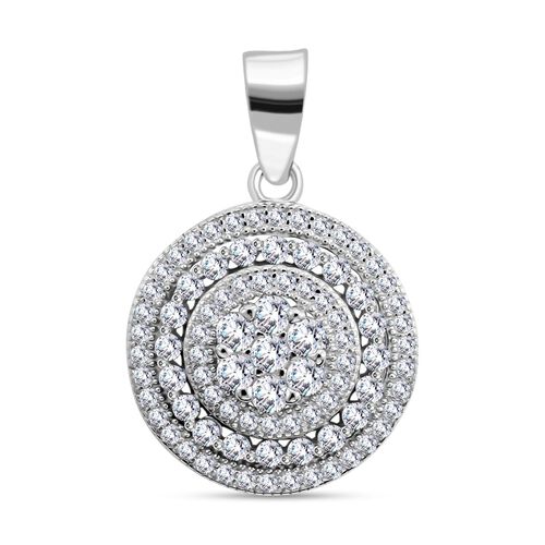 LUSTRO STELLA -Weißer Zirkonia Anhänger 925 Silber rhodiniert image number 0
