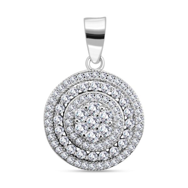 LUSTRO STELLA -Wei&szlig;er Zirkonia Anh&auml;nger 925 Silber rhodiniert