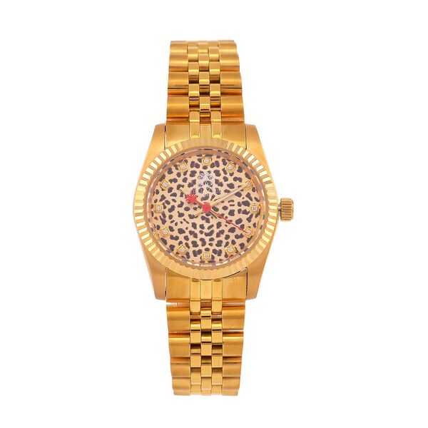 WILLIAM HUNT Moissanit-Akzent-Uhr, Schweizer Uhrwerk und silbernem Schneeleoparden-Zifferblatt