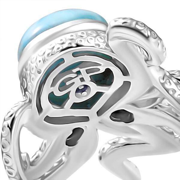 GP Trionfo Kollektion - Larimar, schwarzer Spinell und blauer Saphir Ring und Anh&auml;nger mit 45cm Kette image number 17