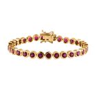Rhodolith Granat Armband, ca. 18 cm, 925 Silber Gelbgold Vermeil, ca. 10.85 ct