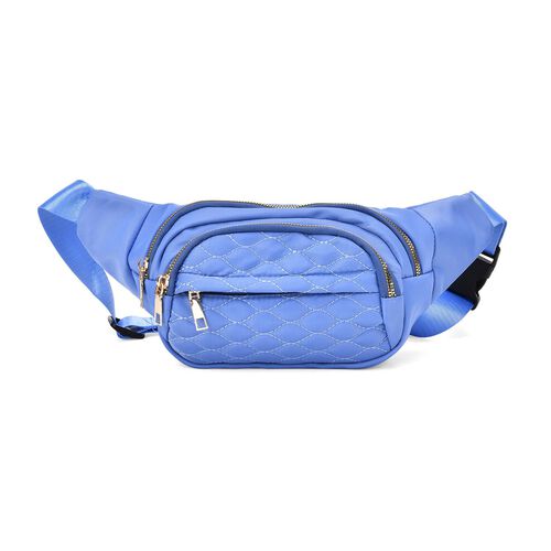 Nylon-Gürteltasche mit RFID-Schutz, 36x4x13cm, Blau image number 0