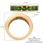 Natürlicher Chromdiopsid Band Ring 925 Silber vergoldet  ca. 1,30 ct image number 6