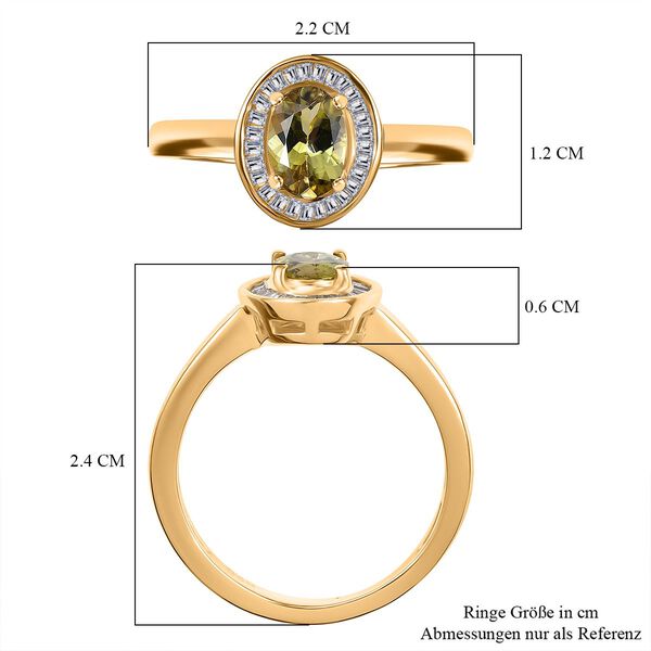 AA Natürlicher goldener Tansanit und Diamant Ring - 0,84 ct. image number 7
