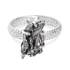 D'Joy Meteorit Ring 925 Silber rhodiniert (Größe 19.00) ca. 20,05 ct