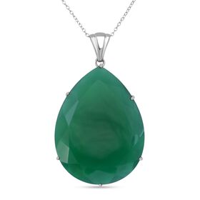 Verde Onyx Schmuckset 925 Silber rhodiniert ca. 51,70 ct.