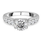 Moissanit Ring mit Schild Schliff, 925 Silber rhodiniert (Größe 20.00) ca. 1.92 ct