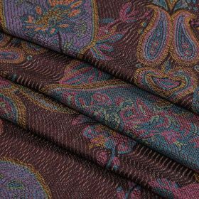 Schal mit klassischem Paisley-Muster und Fransen, Einheitsgr&ouml;&szlig;e, Kaffeebraun