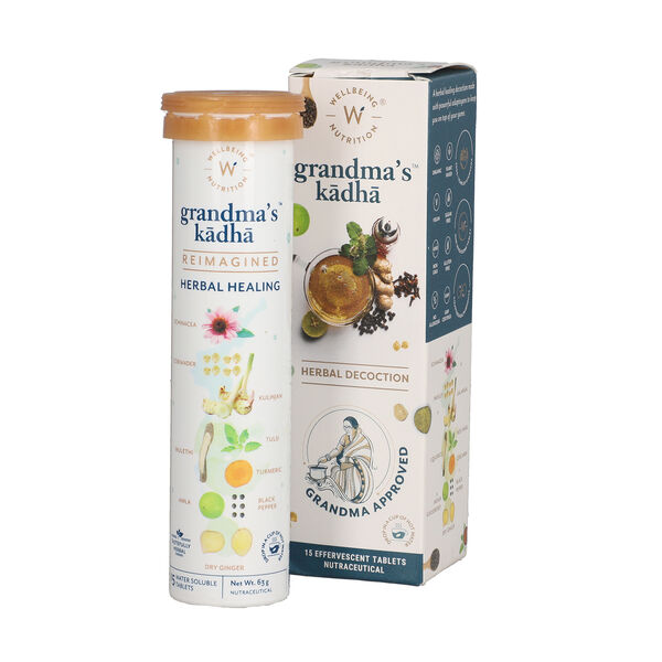 Wellbeing Nutrition Oma Kadha R&ouml;hrchen mit 15 Brausetabletten image number 0