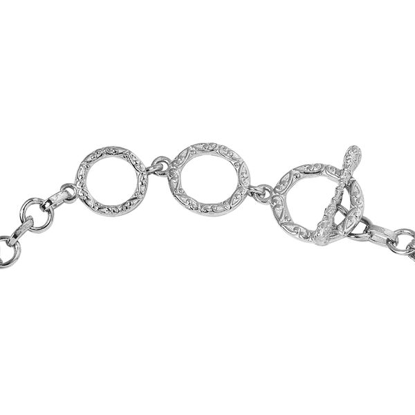 Kambodschanisches, blaues und wei&szlig;es Zirkon-Armband, ca. 19 cm, 925 Silber platiniert ca. 9,84 ct image number 4