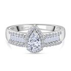LUXURIANT DIAMOND - Lab Grown Diamant VS-EF Ring 925 Silber rhodiniert (Größe 18.00) ca. 1.02 ct