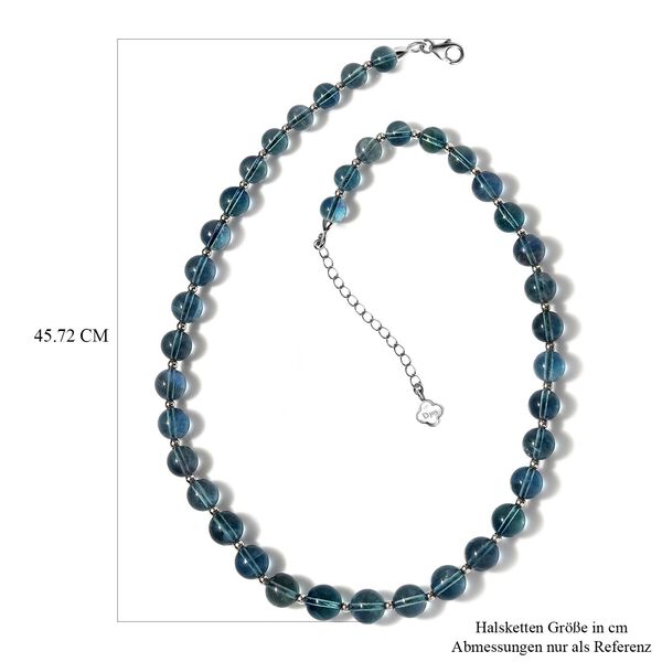 Blaugrüner Fluorit-Halskette, 45 cm - 220 ct. image number 6