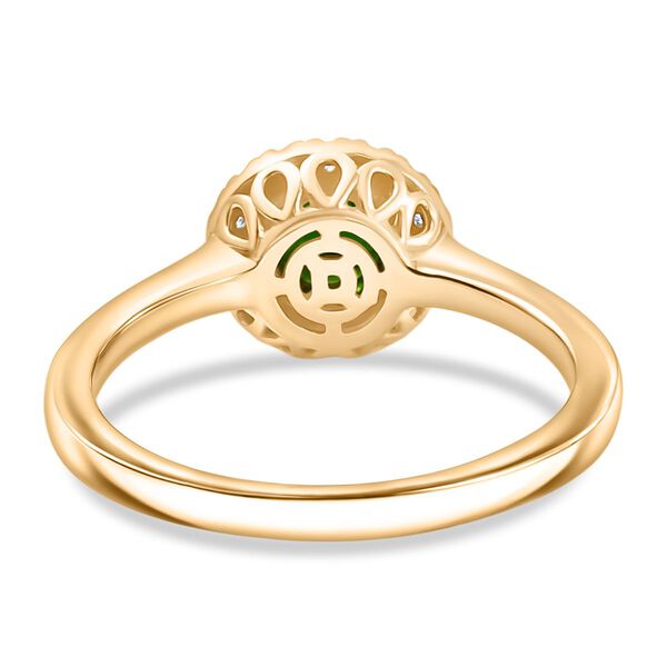 Nat&uuml;rlicher Chromdiopsid, Gelber Saphir, Moissanit Ring 925 Silber 750 Gelbgold Vermeil (Gr&ouml;&szlig;e 17.00) ca. 1,03 ct image number 5