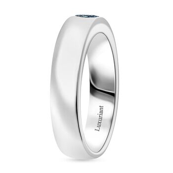 LUXURIANT DIAMOND - Lab Grown Blauer Diamant VS Ring 925 Silber Rhodiniert (Gr&ouml;&szlig;e 19.00) ca. 0.25 ct
