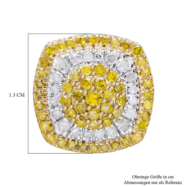 Gelbe und weiße Diamant-Ohrringe - 0,79 ct. image number 4