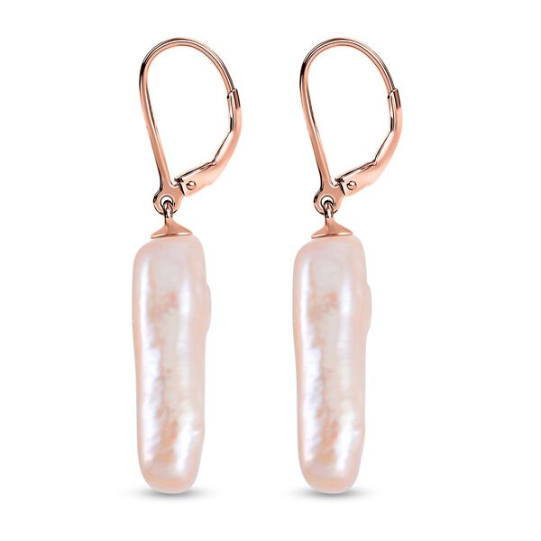 Rosa Keshi Perle Ohrringe 925 Silber ros&eacute;vergoldet image number 4