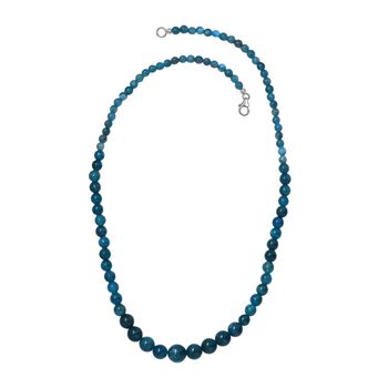 Neon Apatit Halskette ca. 50 cm 925 Silber rhodiniert ca. 155.00 ct