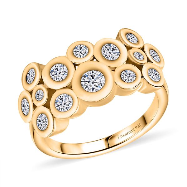 LUXURIANT SI Labor Diamant Ring, 925 Silber 750 Gelbgold Vermeil - 1 ct. image number 3