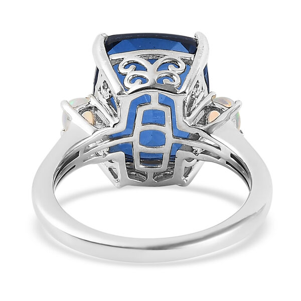 Ceylonfarbener Quarz und nat&uuml;rlicher, &auml;thiopischer Opal-Ring, 925 Silber platiniert - 6,05 ct.&nbsp; image number 6