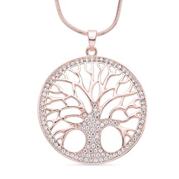 Wei&szlig;er Kristall-Anh&auml;nger mit Kette - 5 ct.