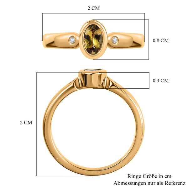 AA natürlicher, goldener Tansanit und Diamant Ring - 0,44 ct. image number 7