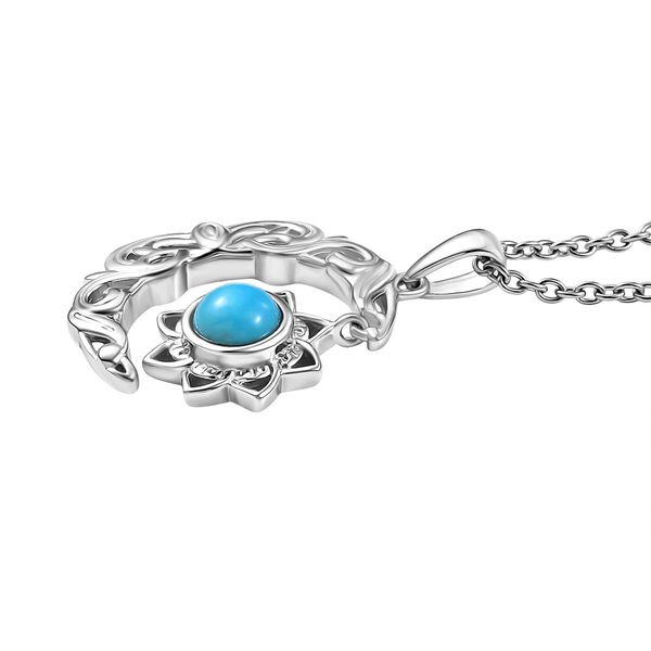 EverTrue Sleeping Beauty T&uuml;rkis Anh&auml;nger mit 50cm Kette in Silberton - 0,41 ct. image number 4