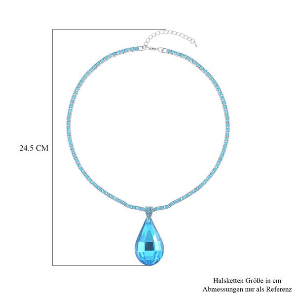 Kunsthandwerklicher blauer Kristall-Anh&auml;nger mit 50cm Halskette image number 4