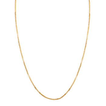 Italianische alternierende Margarita Kette, ca. 75 cm, 925 Silber vergoldet