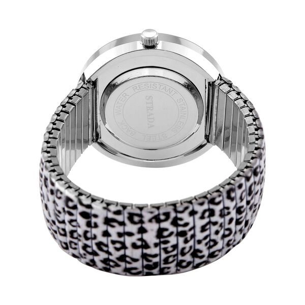 STRADA - Japanisches Uhrwerk, Flexible Uhr, Leopardenfellmuster image number 6